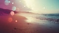 Tranquil Beachscape with a Sunset Glow and Foamy Waves Royalty Free Stock Photo