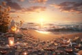 Tranquil Beachside Memorial with Seashells A