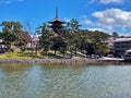 Tranquil Beauty: Nara Temple and Scenic Japanese Garden, Kyoto, Japan Royalty Free Stock Photo