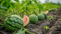 The Tranquil Beauty of Thai Countryside: Watermelon Cultivation in Long Line Grooves