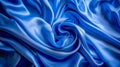 Tranquil blue silk ripples gentle fabric flow on abstract backdrop with space for text