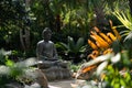 Serene Buddha Statue in Zen Garden Royalty Free Stock Photo