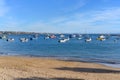 Tranquil Cascais Beach with Small Boats on the Atlantic Shore Royalty Free Stock Photo