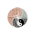 Harmonious Celtic Yin Yang Symbol for Balance Royalty Free Stock Photo