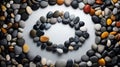 Tranquil Circles: Zen Meditation with Gray Granite Stones