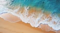 Tranquil close up of gentle ocean waves washing ashore on sandy beach, creating a serene atmosphere Royalty Free Stock Photo
