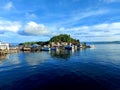 Tranquil Coastal Village: Serenity Among Fishing Boats, Banggai Island, Central Sulawesi, Indonesia