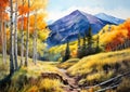 Tranquil Colorado: A Colorful Cartoon Journey Through a Sunlit M