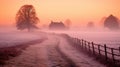 Serene Dawn Fog over Countryside