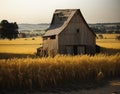 Rustic Reverie - Weathered Barn in a Countryside - Captured through Artful Lens - Generated using AI Technology
