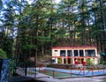 Tranquil Dharamshala in Deodar Forest: Tarkeshwar Mahadev Temple, Uttarakhand, India Royalty Free Stock Photo