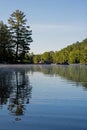 Tranquil Early Morning Scene On A Calm Wilderness Lake