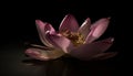 Tranquil elegance of a purple lotus blossom in a pond generated by AI