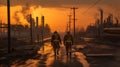 Silhouettes of Dedication: Welders Embrace the Sunset