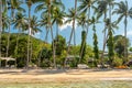 Tranquil empty calm sandy tropical paradise Sairee beach on exotic Koh Tao island Royalty Free Stock Photo