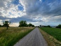 Tranquil evening view in jogging track in Zurich Glattbrugg Opfikon. Royalty Free Stock Photo