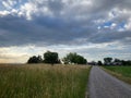 Tranquil evening view in jogging track in Zurich Glattbrugg Opfikon. Royalty Free Stock Photo