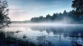tranquil fog over lake Royalty Free Stock Photo