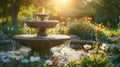 A tranquil garden alive with the buzzing of bees and the chirping of birds, a sanctuary of peace and beauty Royalty Free Stock Photo