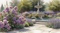 A tranquil garden blooming with an array of spring flowers