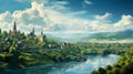 Tranquil Germany: Hyper-detailed Fairy Tale Land Wallpaper Royalty Free Stock Photo