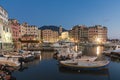 Tranquil harbor with fishing boats, Camogli, Italy