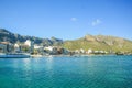 Tranquil harbour with boats in Port de Pollenca, Mallorca, Spain Royalty Free Stock Photo