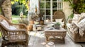 Tranquil Haven: Embracing Rustic Charm in a Countryside House Patio Garden Lounge with Vintage Vibes