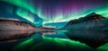 Tranquil Icelandic Lake Under Northern Lights