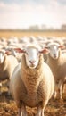 Serene Sheep in Golden Hour Light, AI Generated