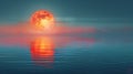The tranquil image of a full moon reflected on a calm body of water creating a sense of serenity Royalty Free Stock Photo
