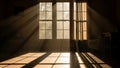 Golden Rays of Sunlight in a Serene Room Royalty Free Stock Photo