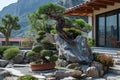 Tranquil Japanese Rock Garden with Bonsai