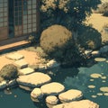 Tranquil Japanese Tea Garden Royalty Free Stock Photo