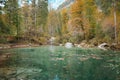 Tranquil lake in Kamniska Bistrica, Slovenia in autumn