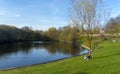 A tranquil lake in summer of Frogner park, Oslo, Norway