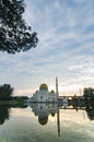 Tranquil lake surrounded As-Salam Mosque located in Selangor, Malaysia Royalty Free Stock Photo