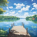 Tranquil Lakeside Scene