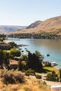 Tranquil Landscape with Clear Sky and Lake Chelan in Washington