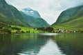 Tranquil landscape with Eidsvatnet lake