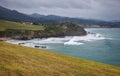 Stunning Cliff-Lined Bay of Arenal De Moris, Spain Royalty Free Stock Photo