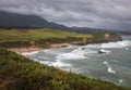 Stunning Cliff-Lined Bay of Arenal De Moris, Spain Royalty Free Stock Photo