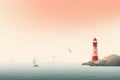 Tranquil Lighthouse morning background. Generate Ai