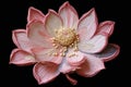 Tranquil Lotus Flower Emerges From Skillfully Embroidered Fabric. Generative AI