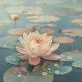 Tranquil lotus flower on serene water