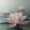 Tranquil lotus flower on serene water