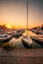 Tranquil marina at sunset on the Croatian Adriatic Royalty Free Stock Photo