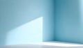 minimalist chic: soft blue tones define a light-drenched corner room mockup