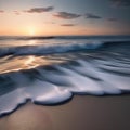 A tranquil, moonlit beach with waves that seem to be made of liquid silver5