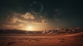 Tranquil moonlit desert dune at night, serene nocturnal landscape under the moonlight